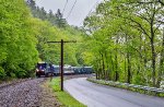 The OCS rolls westbound through Zoar